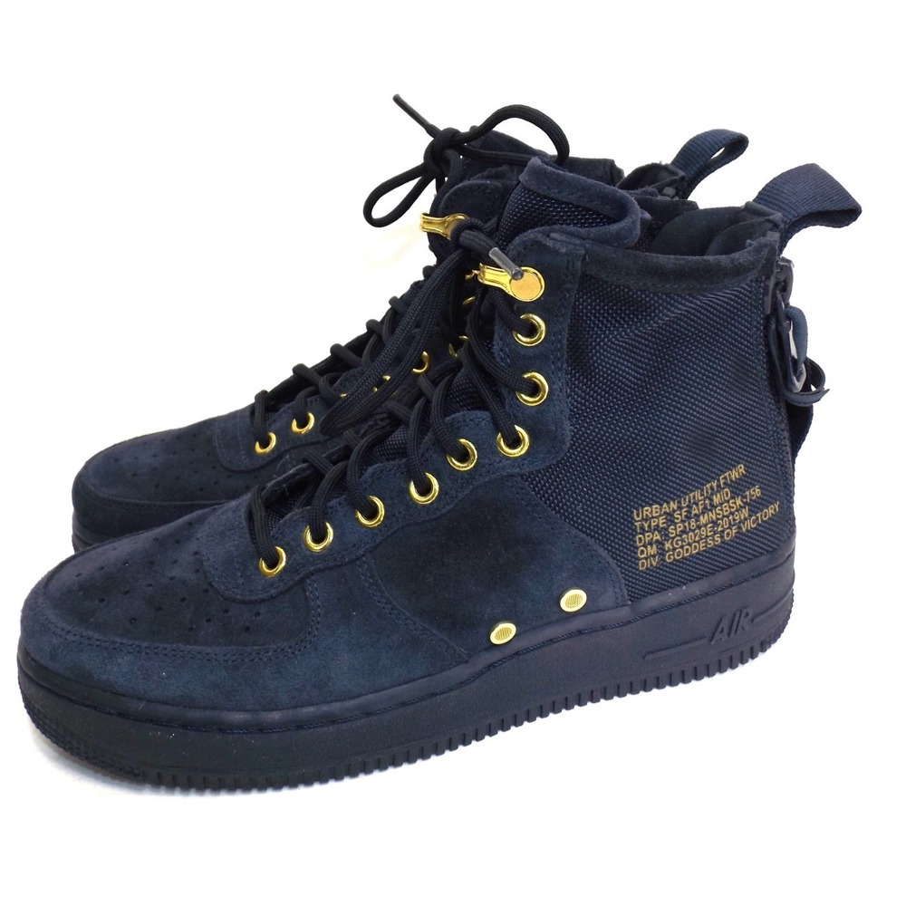 Nike SF AFl High Men's Navy/ Gold Goddess of Victory - Men's size 7.5 - Picture 2 of 13